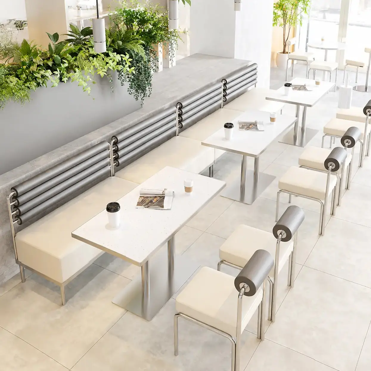 Livora One ZELT　インダストリアルデザイン　　チェア　テーブル　スチールフレーム　店舗向け　カフェ